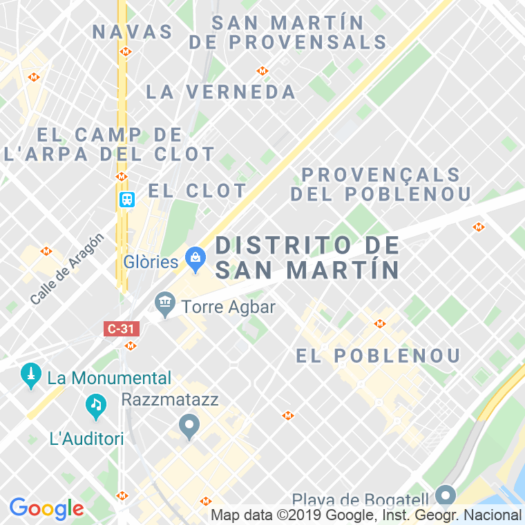 Código Postal calle Bolivia   (Impares Del 319 Al Final)  (Pares Del 312 Al Final) en Barcelona