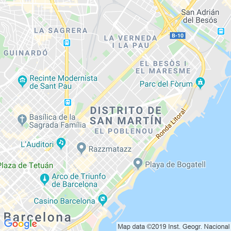 Código Postal calle Pere Iv   (Pares Del 340 Al Final) en Barcelona