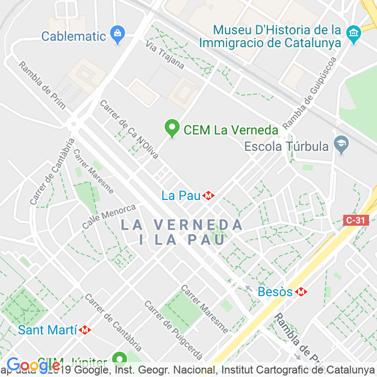Código Postal calle Ca N'oliva en Barcelona