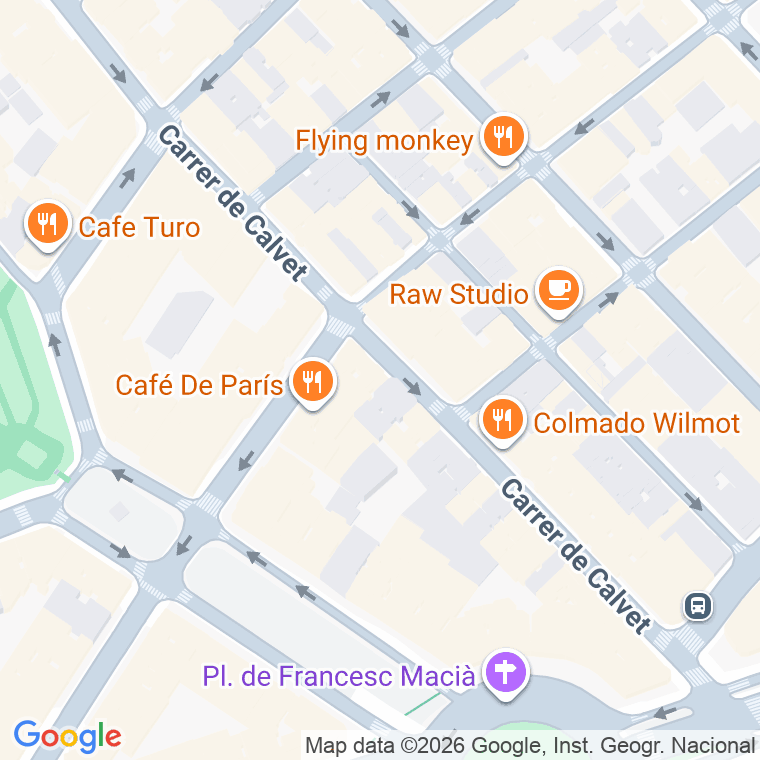 Código postal de Calvet en Barcelona