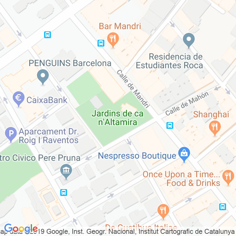 Código Postal calle Jardins De Can Altamira en Barcelona