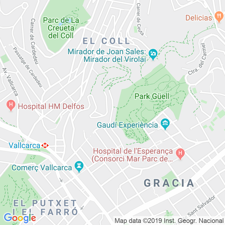 Código Postal calle Coll Del Portell, avinguda (Impares Del 1 Al Final)  (Pares Del 2 Al Final) en Barcelona