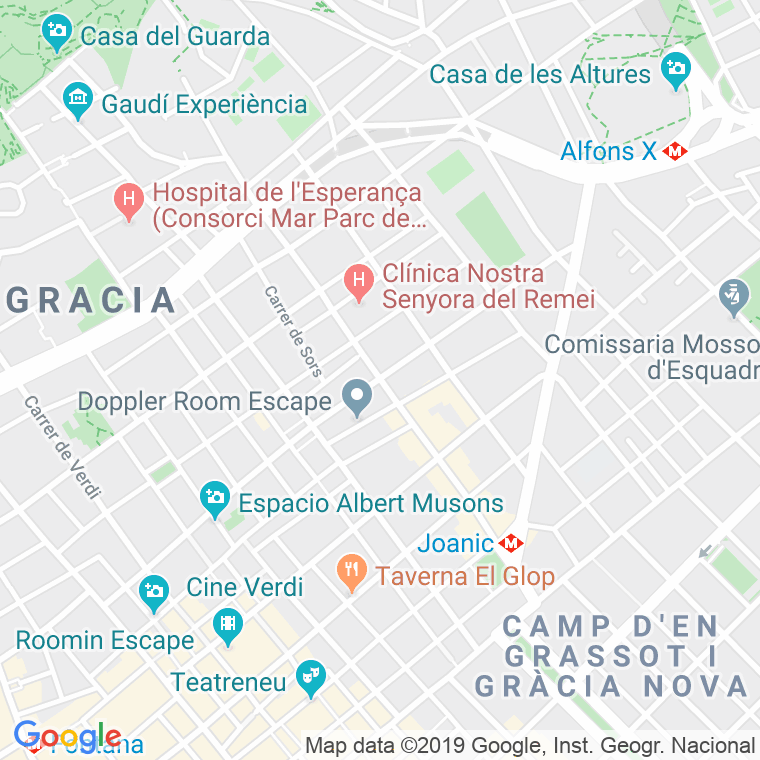 Código Postal calle Escorial   (Impares Del 1 Al Final)  (Pares Del 4 Al Final) en Barcelona