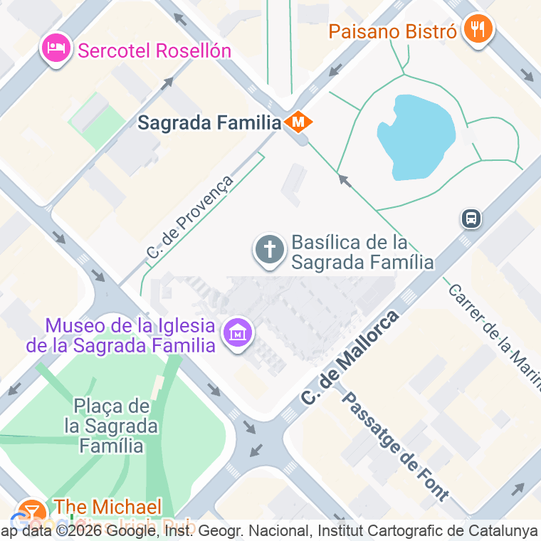 Código postal de Sagrada Familia, Passatge (impares del 1 al Final)  (pares del 2 al Final) en Barcelona