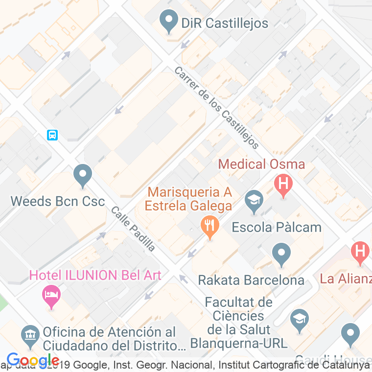 Código Postal calle Casanovas, De, passatge en Barcelona
