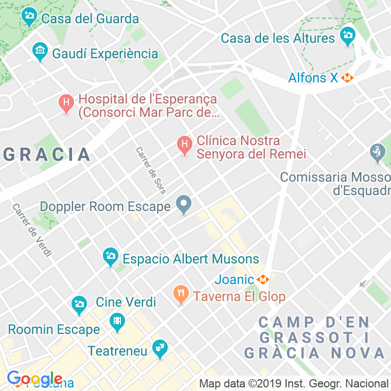 Código Postal calle Escorial   (Pares Del 2 Al 2) en Barcelona