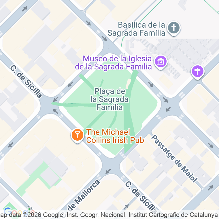 Código postal de Sagrada Familia, Plaça (impares del 9 al 15)  (pares del 8 al 16) en Barcelona