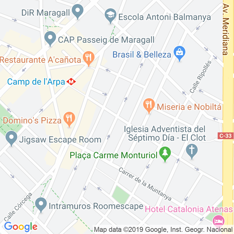 Código Postal calle Coll I Vehi en Barcelona