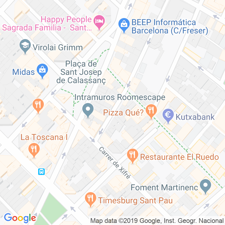 Código Postal calle Finestrat en Barcelona