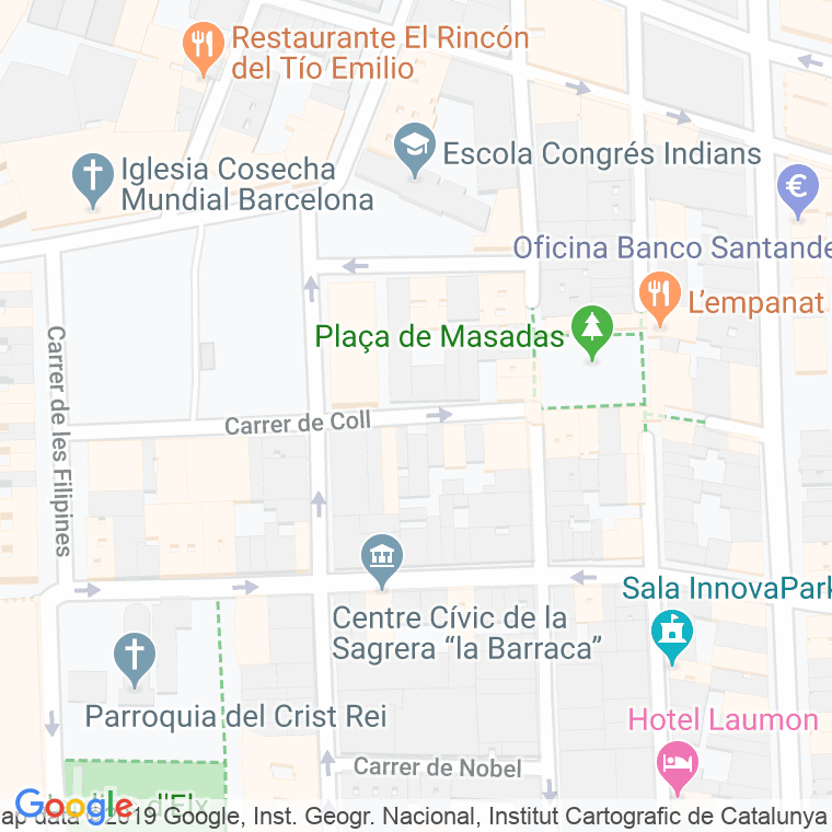 Código Postal calle Coll, De en Barcelona