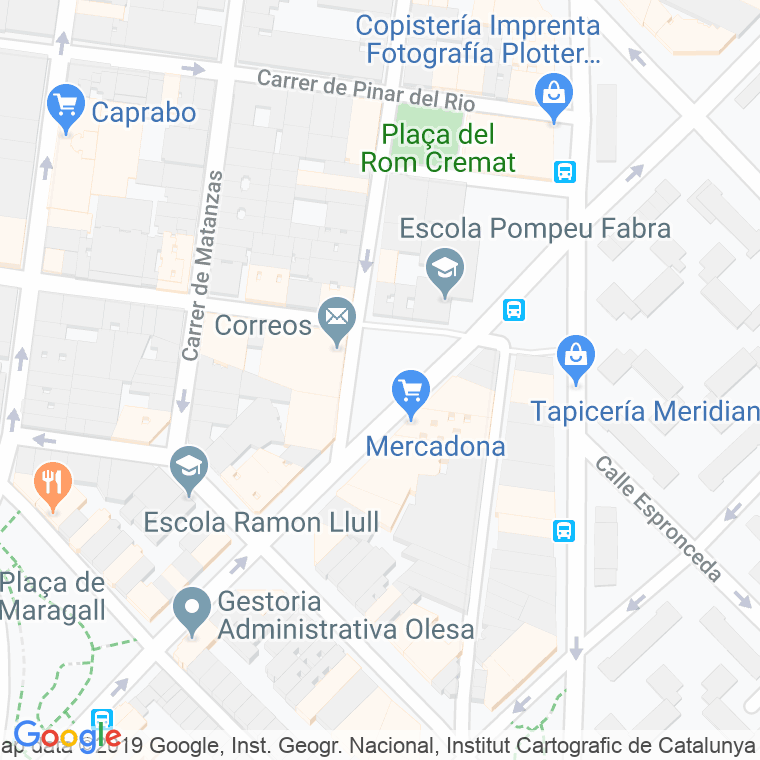 Código Postal calle Havaneres, plaça en Barcelona