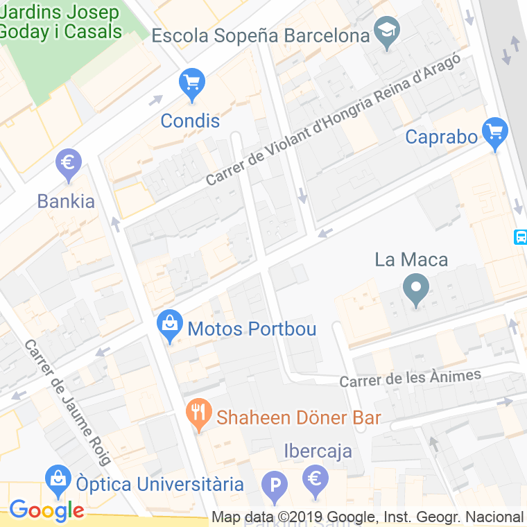 Código Postal calle Fisas en Barcelona
