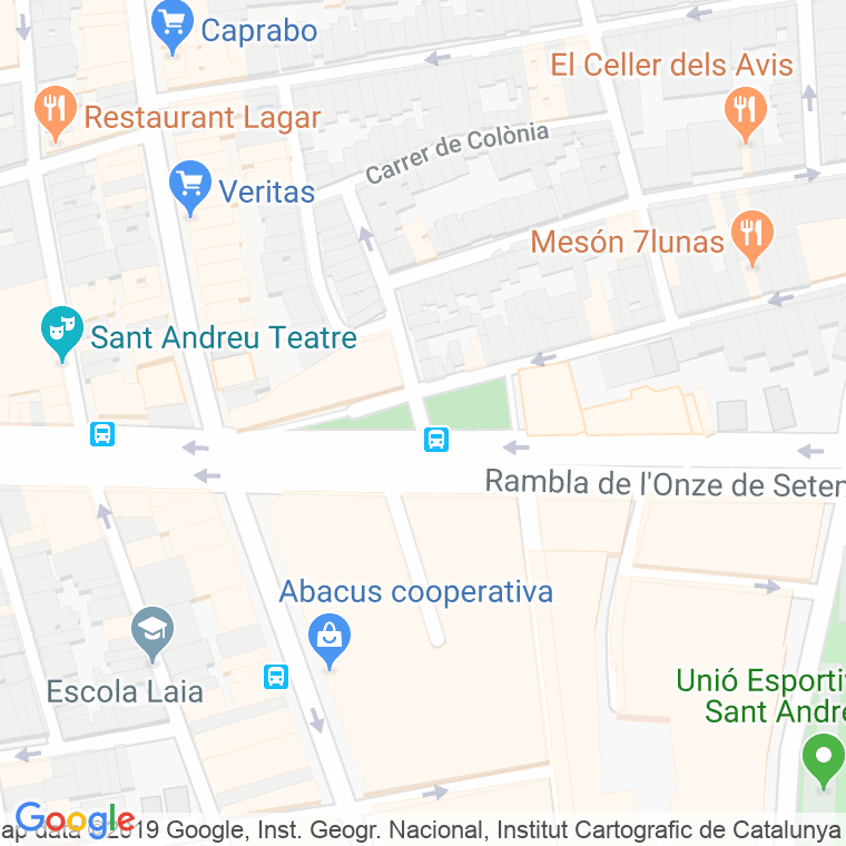 Código Postal calle Abat Escarre, De L', plaça en Barcelona