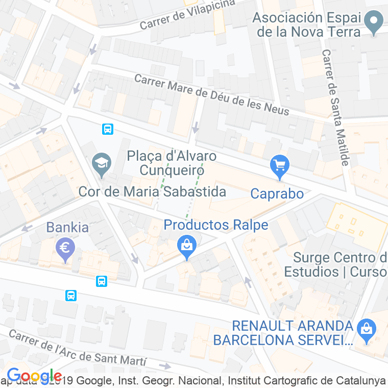 Código Postal calle Alvaro Cunqueiro, D', plaça en Barcelona