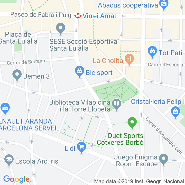 Código Postal calle Borbo, avinguda (Impares Del 1 Al Final) en Barcelona