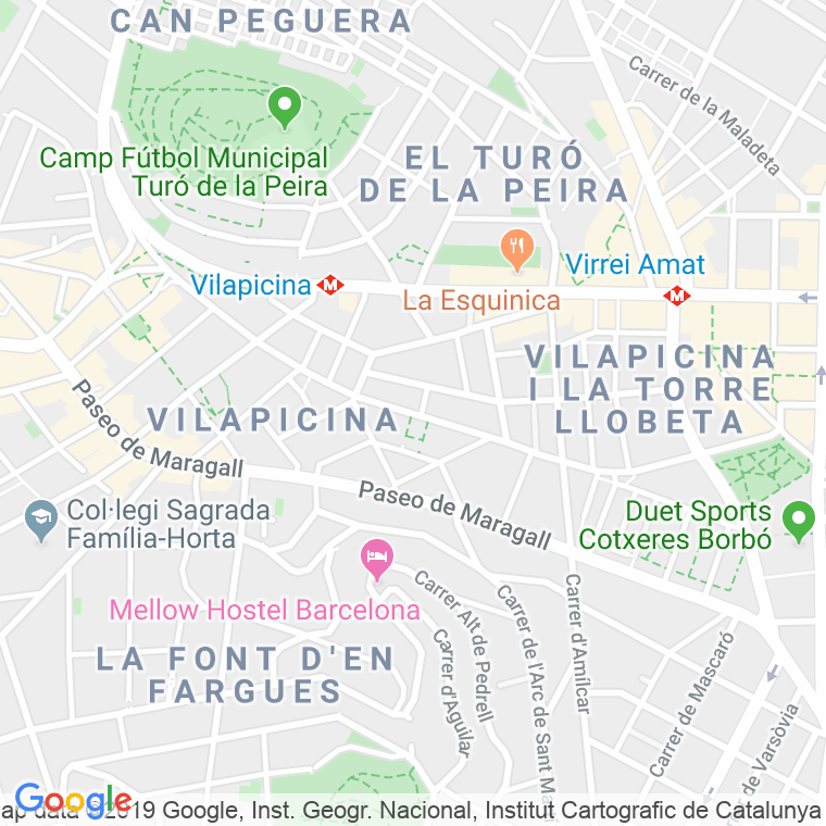 Código Postal calle Cartella en Barcelona