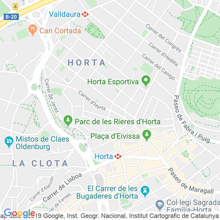 Código Postal calle Horta, D'   (Impares Del 1 Al 49)  (Pares Del 2 Al 44) en Barcelona