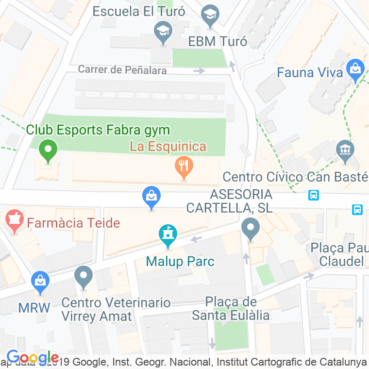 Código Postal calle Peira, passeig en Barcelona