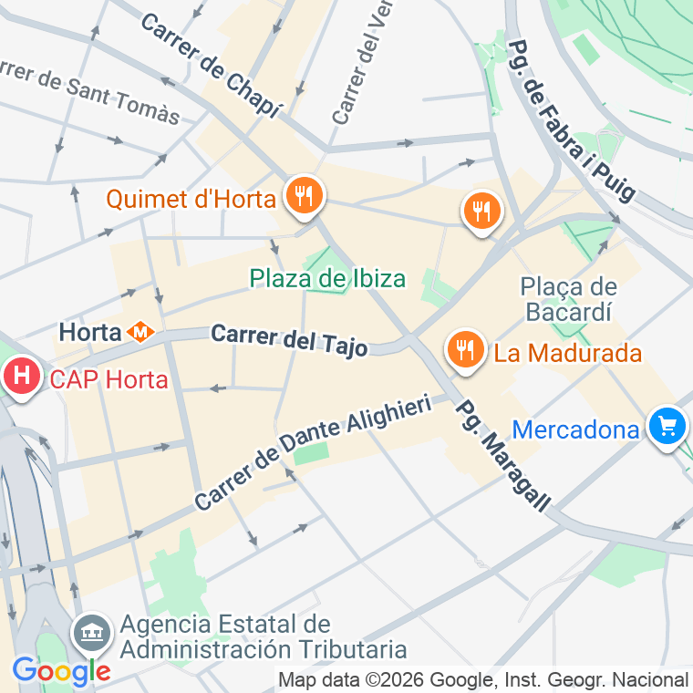 Código postal de Tajo   (impares del 1 al 35)  (pares del 2 al 24) en Barcelona