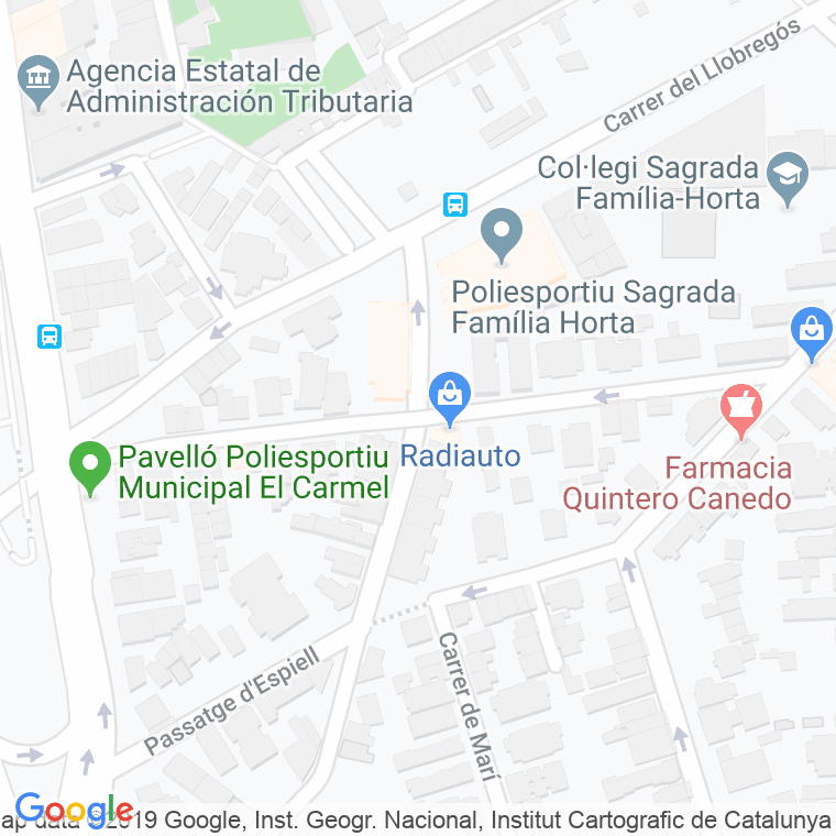 Código Postal calle Carmel, Del, torrent (Impares Del 1 Al Final)  (Pares Del 2 Al Final) en Barcelona