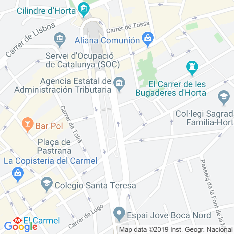 Código Postal calle Ciencies en Barcelona