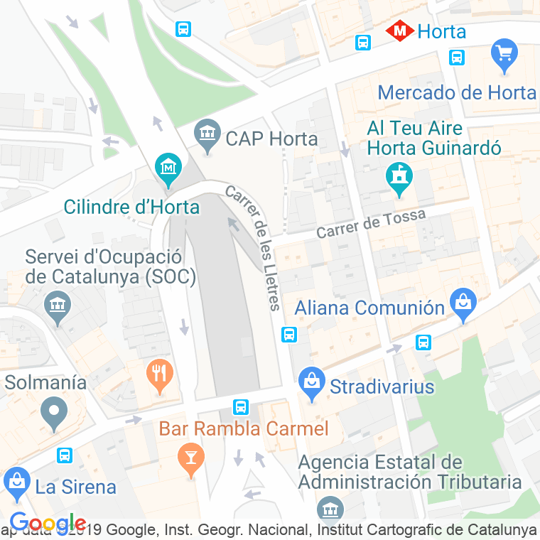 Código Postal calle Lletres en Barcelona