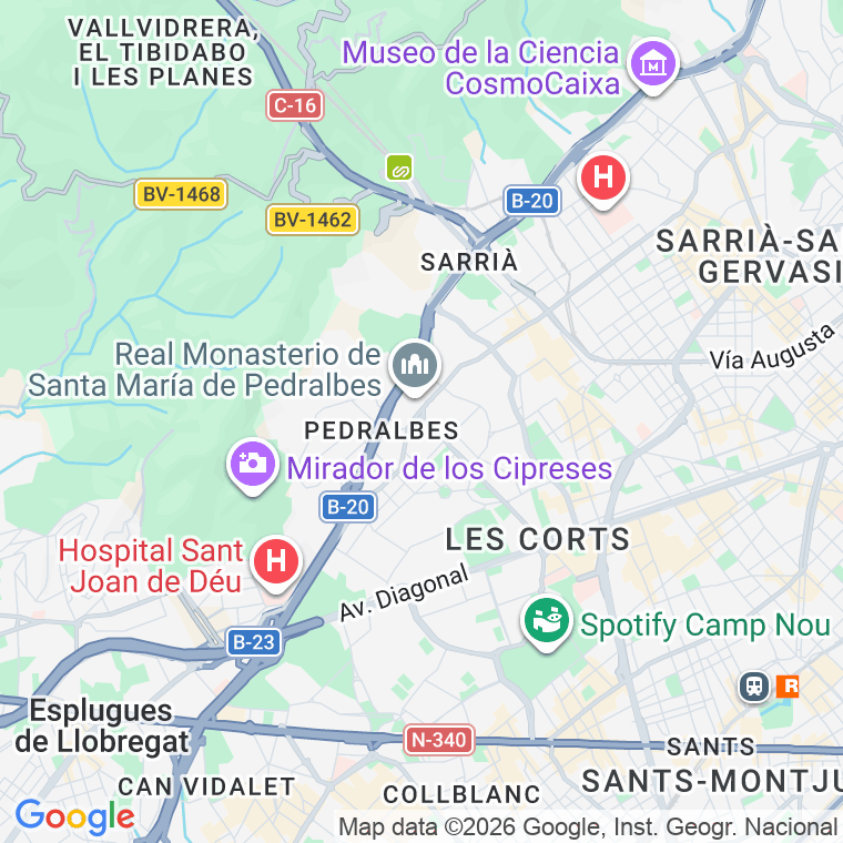 Código postal de Canyelles, de   (impares del 1 al Final)  (pares del 2 al Final) en Barcelona