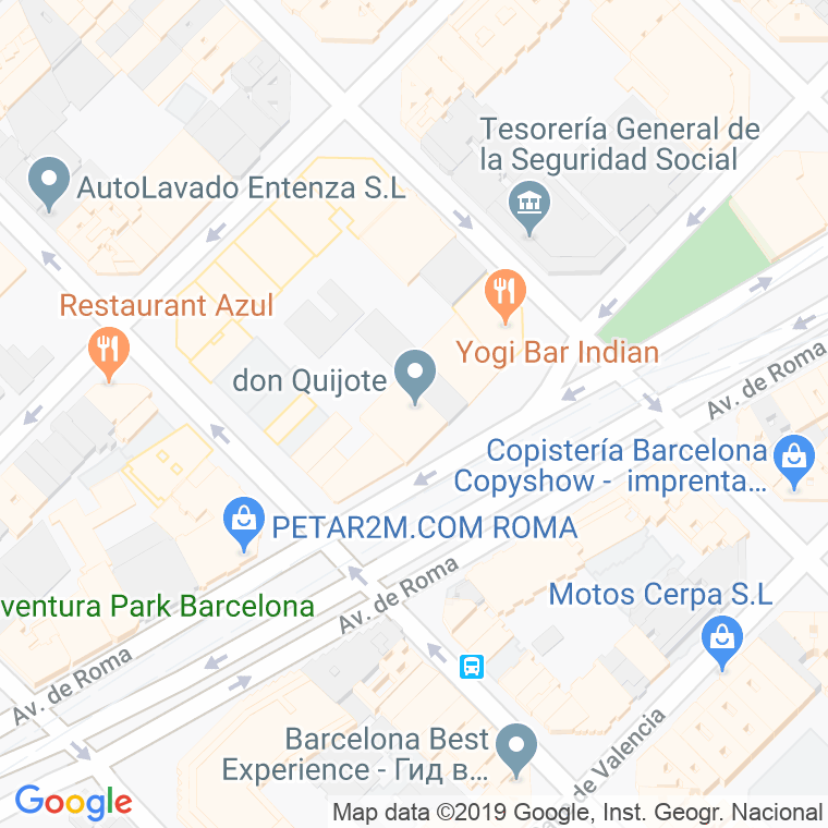 Código Postal calle Don Quijote, De, passeig en Barcelona