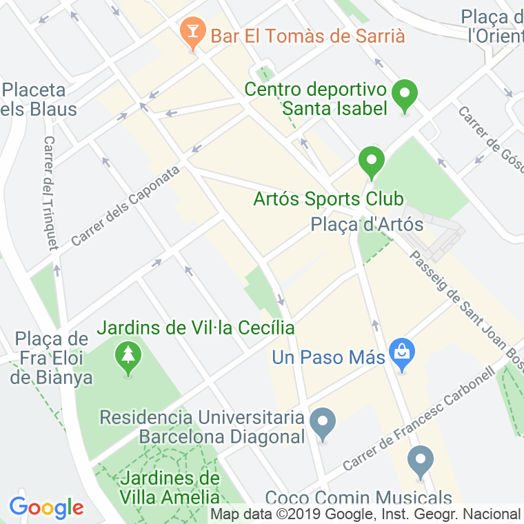 Código Postal calle Fontcoberta en Barcelona