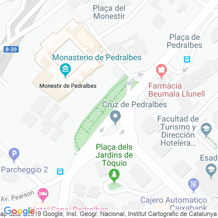 Código Postal calle Jardins De La Creu De Pedralbes en Barcelona