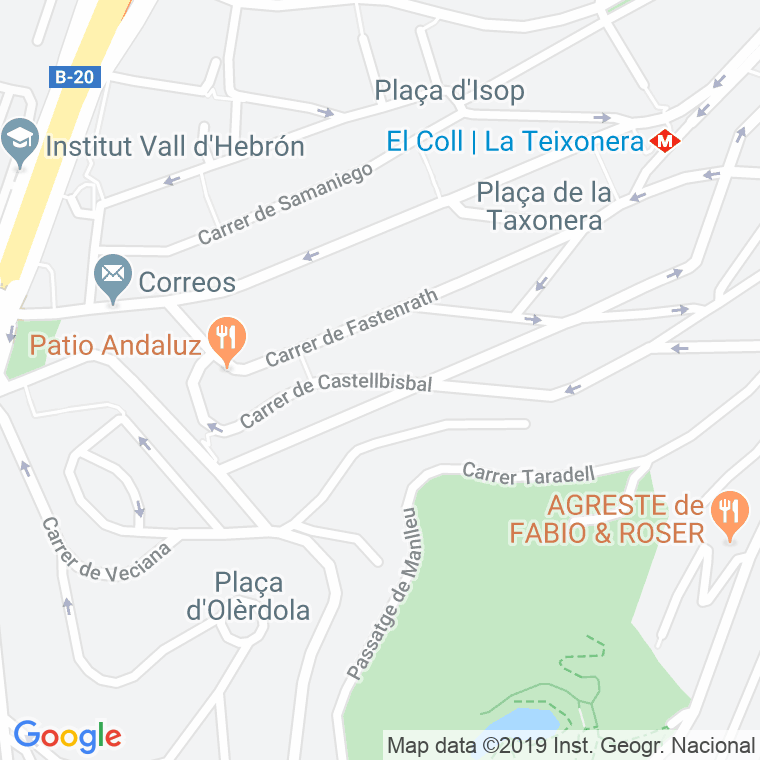 Código Postal calle Castellbisbal en Barcelona