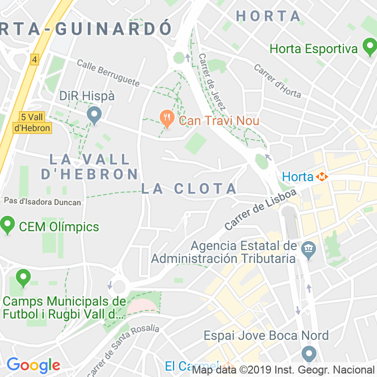 Código Postal calle Clota, torrent en Barcelona