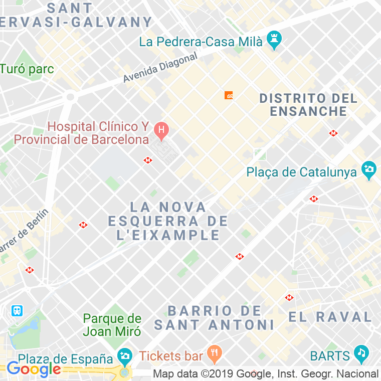 Código Postal calle Villarroel   (Impares Del 131 Al Final)  (Pares Del 134 Al Final) en Barcelona