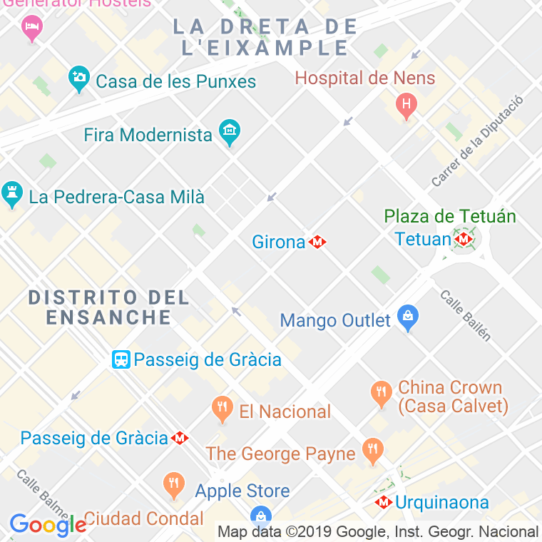 Código Postal calle Bruc   (Impares Del 119 Al Final)  (Pares Del 126 Al Final) en Barcelona