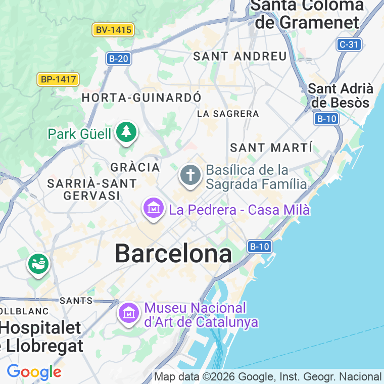 Código postal de Mallorca   (impares del 277 al 345)  (pares del 268 al 340) en Barcelona