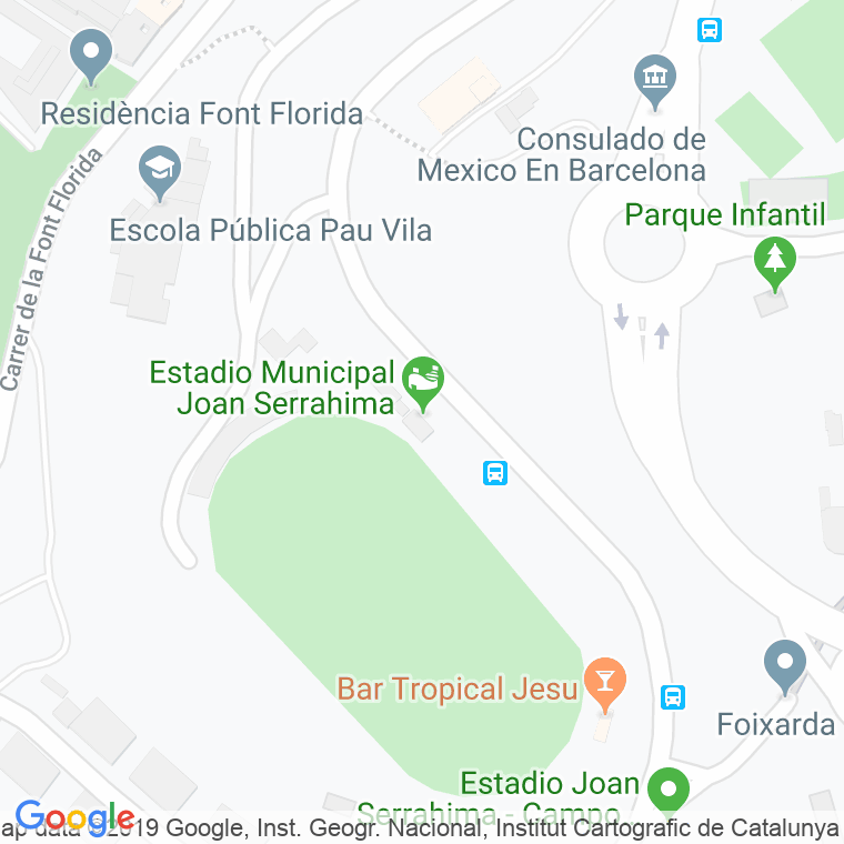 Código Postal calle Estadi Municipal De Montjuic en Barcelona
