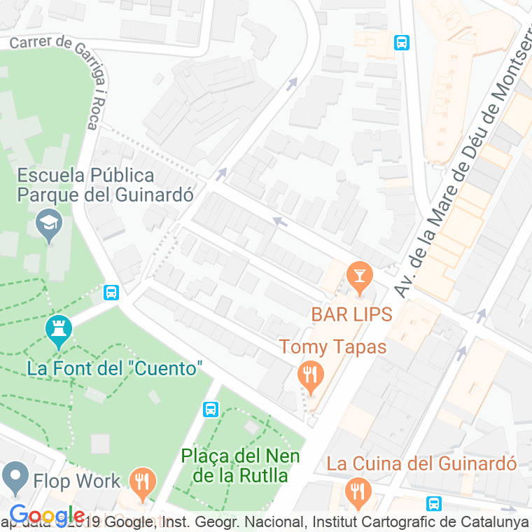 Código Postal calle Baix Del Turo, passatge en Barcelona