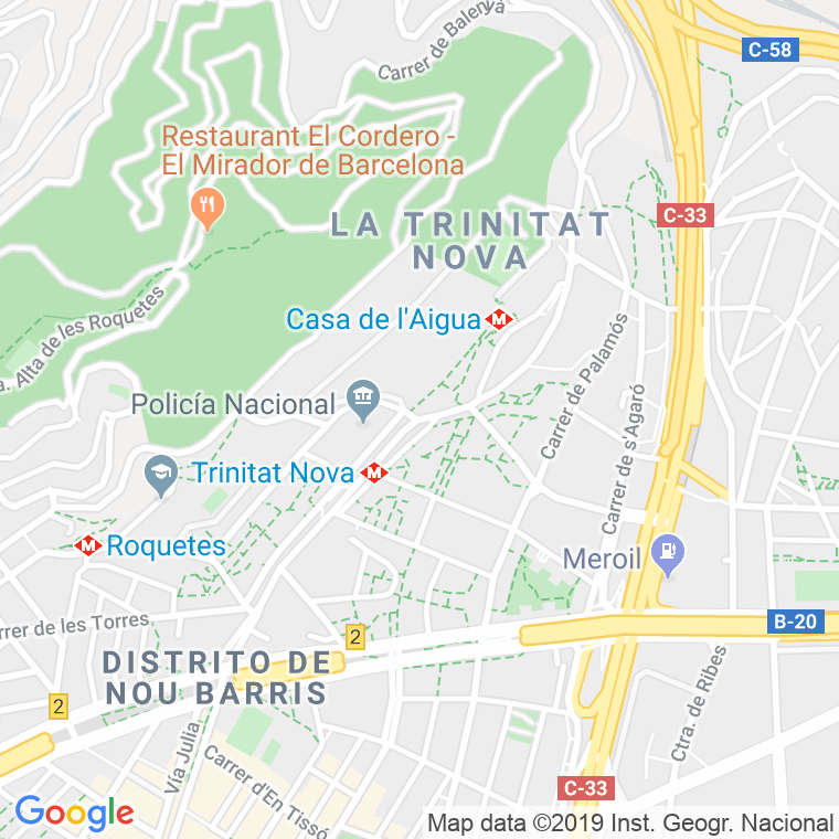 Código Postal calle Aiguablava   (Impares Del 1 Al 55) en Barcelona