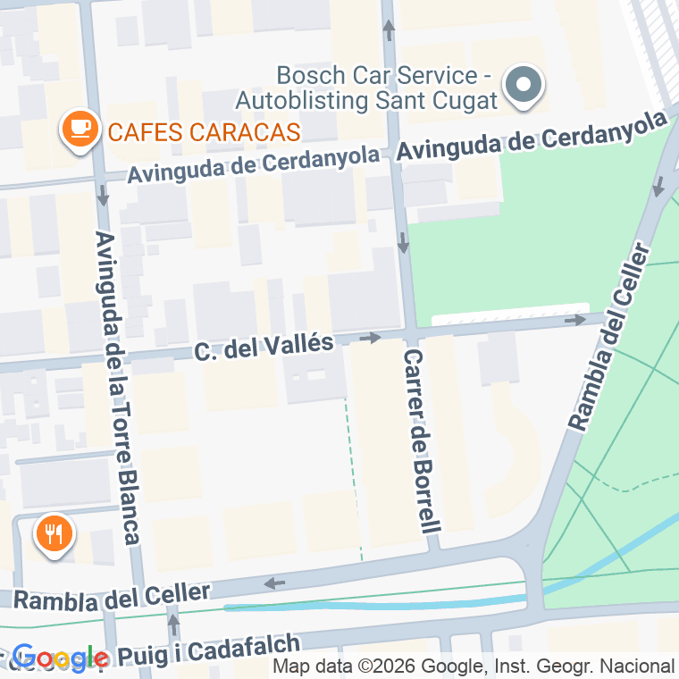 Código postal de Valles, Carrer en Sant Cugat del Vallés