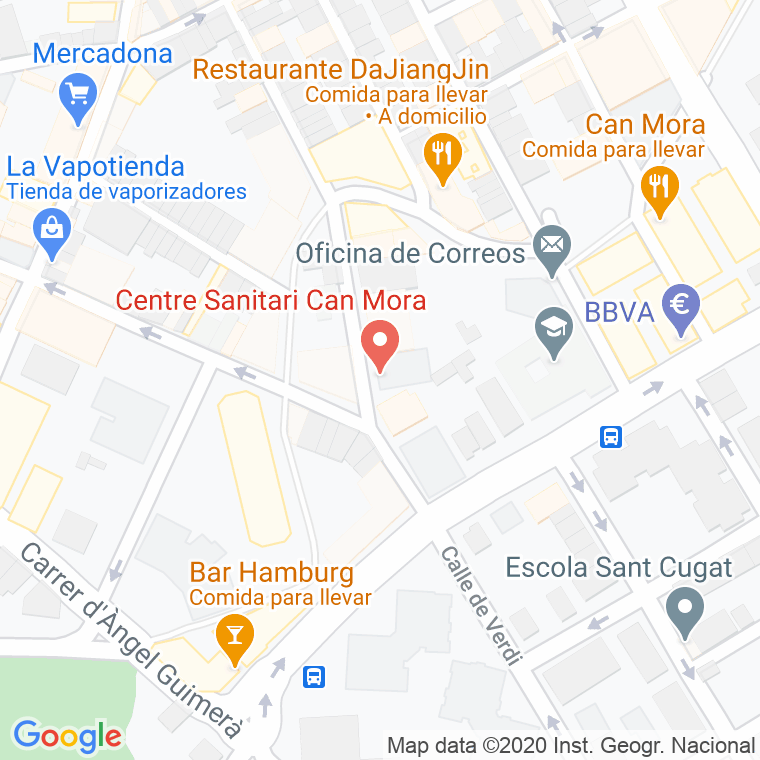 Código Postal calle Can Mora, passeig (Impares Del 1 Al Final)  (Pares Del 2 Al Final) en Sant Cugat del Vallés
