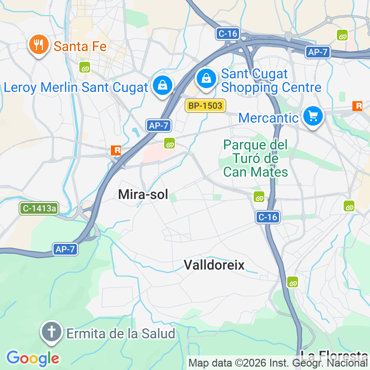 Código postal de Carril, Avinguda (pares del 80 al Final) en Sant Cugat del Vallés
