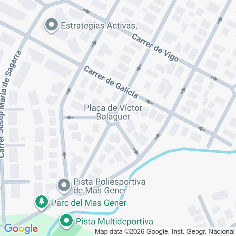 Código postal de Victor Balaguer, Plaça en Sant Cugat del Vallés