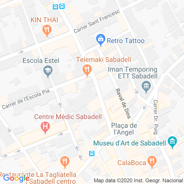 Código Postal calle Esglesia, De L', travesia en Sabadell
