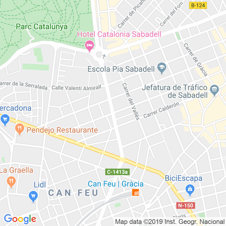 Código Postal calle Ponent, ronda (Pares Del 2 Al Final) en Sabadell