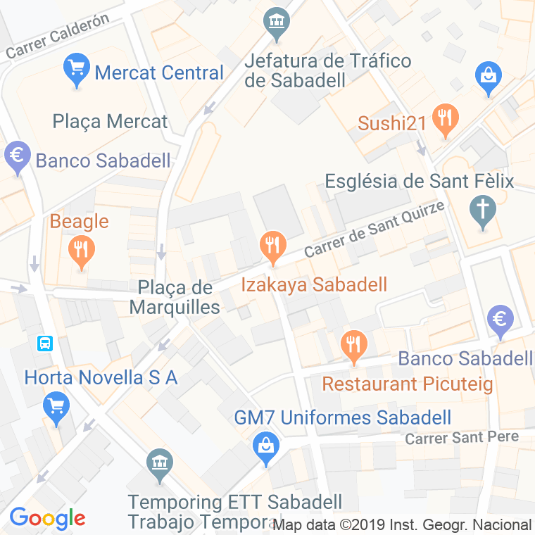 Código Postal calle Sant Quirze en Sabadell