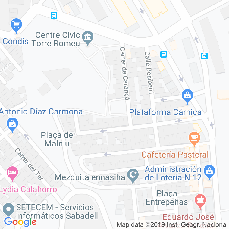 Código Postal calle Benidorm en Sabadell