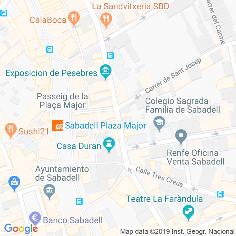 Código Postal calle Borriana, travessera en Sabadell