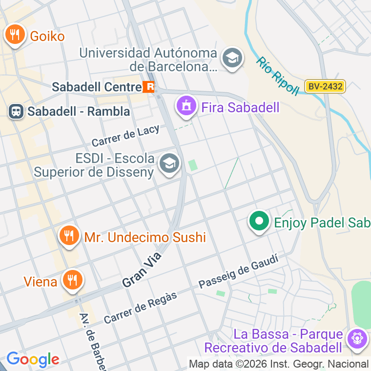 Código postal de C Alguersuari I Pascual en Sabadell