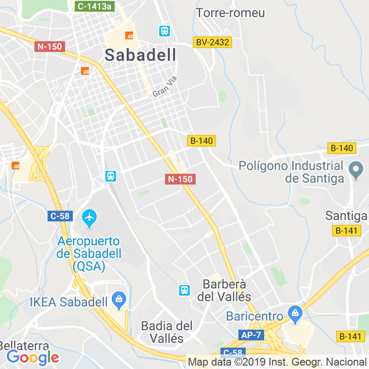Código Postal calle Barcelona, carretera (Impares Del 231 Al 493)  (Pares Del 256 Al 460) en Sabadell