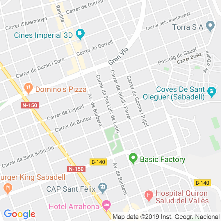 Código Postal calle Brutau en Sabadell